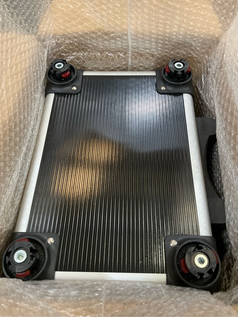 Condition photo showing Good Condition for 5-in-1 rolling makeup train case, large professional cosmetic trolley organizer on wheels with 360° swivel wheels, lockable black aluminum travel case for makeup artists, nail techs & hairstylists black sleek