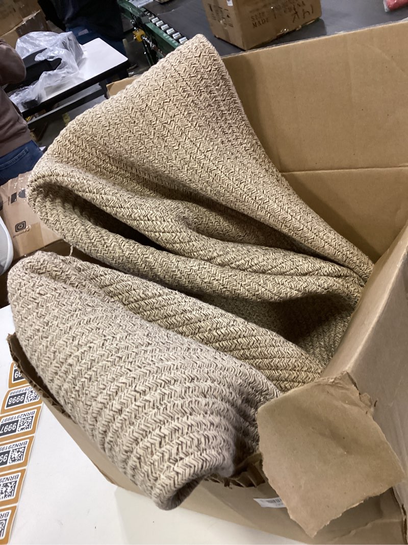 Condition photo showing Good Condition for Woven Blanket Basket,115L Large Rope Storage Bin with Handles, Organizer for Blankets Toys Book and Clothes, Laundry Basket for Living Room Bedroom Nursery,Oatmeal Oatmeal 115L