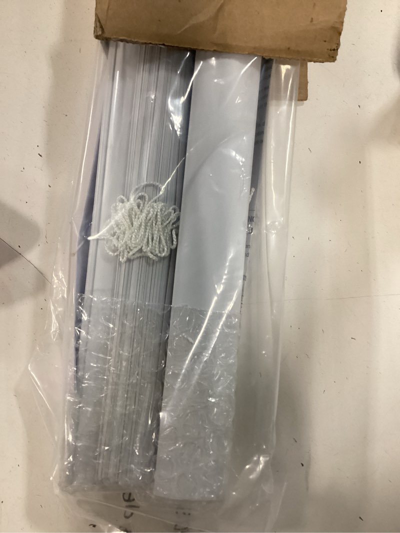 Condition photo showing New/Like New for lazblinds cordless white 1" room darkening vinyl mini blinds, 20" w x 48" h horizontal window blinds for home, cordless shades for indoor windows white 20"w x 48"h