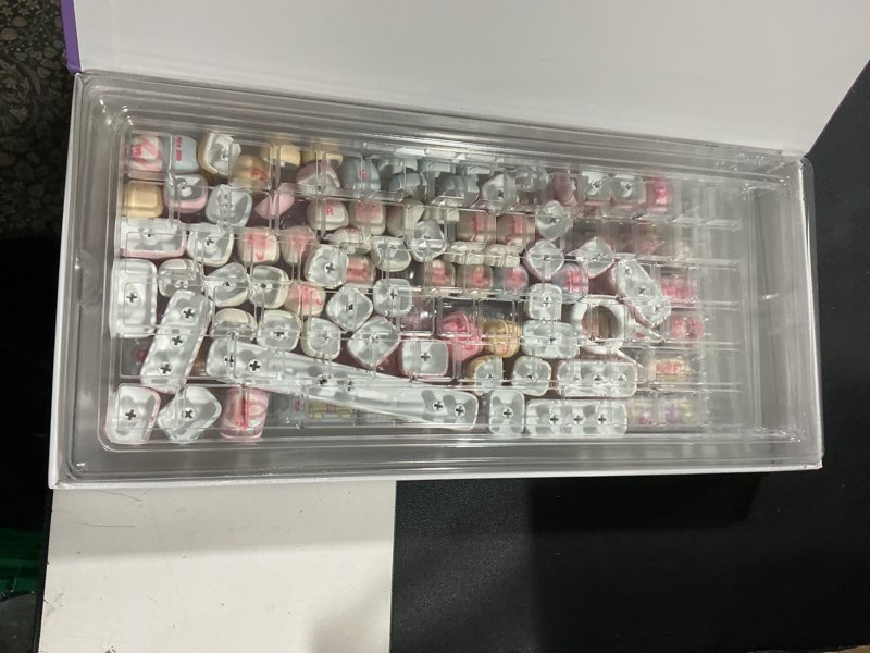 Condition photo showing Good Condition for PBT Keycaps 138 Keys Cute Cotton Candy Keycaps Dye-Sublimation MOG Profile Pink Creamy Custom Round Keycap for MX Swithes Mechanical Gaming Keyboards