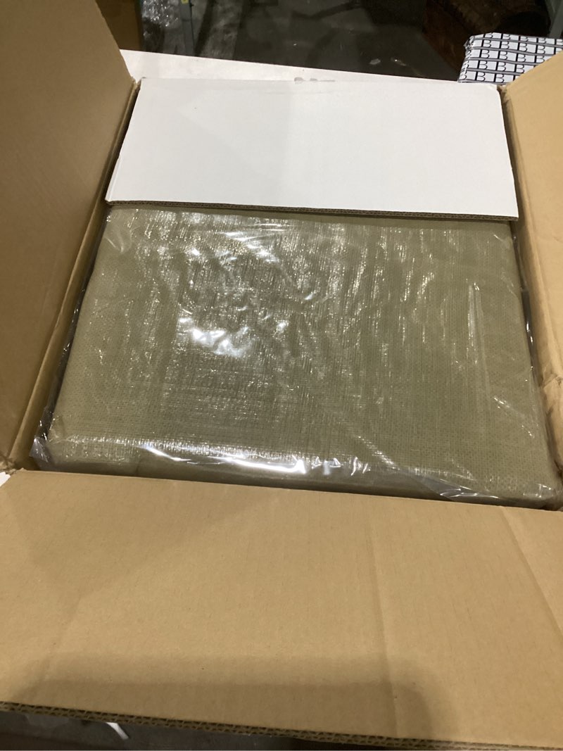 Condition photo showing New/Like New for pool mate 10 x 15 ft extra strength sandstone winter oval pool cover for above ground pools, 4 ft overlap (14 x 19 ft cover size), solid 12 x 12 scrim, 3.7 oz/yd2, 15-year warranty, style: 571015-4 extra-strength 10 x 15-ft. pool