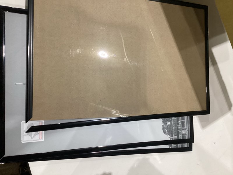 Condition photo showing As Is for upsimples 16x24 picture frame black 3 pack, scratch-proof poster frames 16 x 24 for photo gallery - slide-in strips, horizontal or vertical wall mounting black 16x24