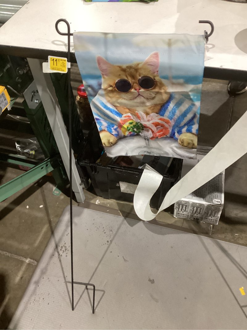 Condition photo showing Good Condition for  Decorative cat garden flag with stand