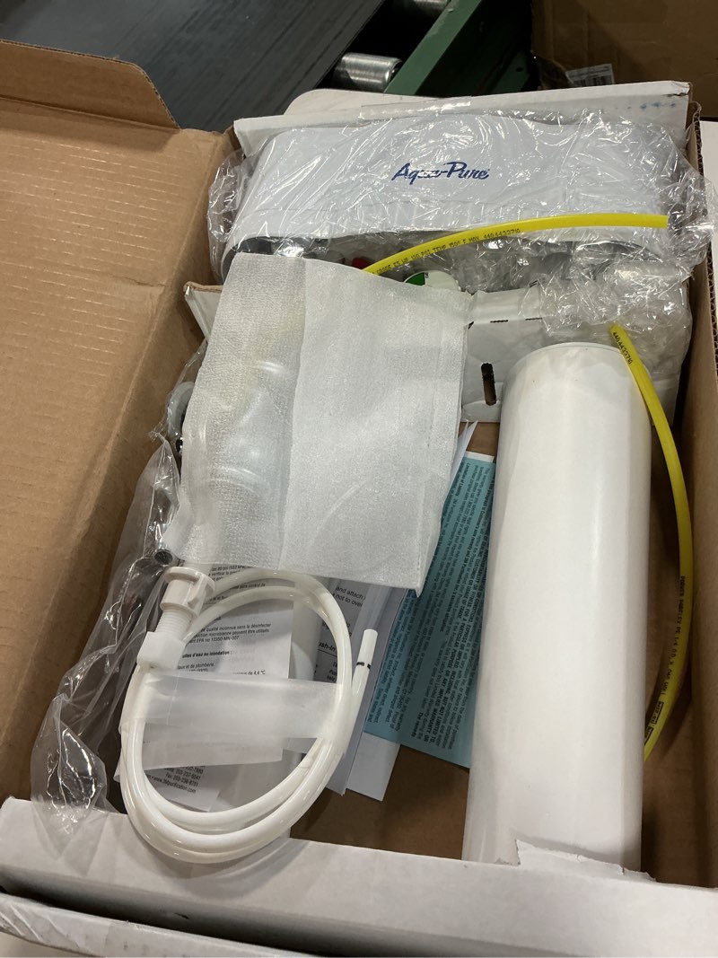 Condition photo showing As Is for 3m aqua-pure dws1000 under sink water filter system, removes lead, microplastics, asbestos, mercury, particulates, contaminants, voc's dws1000 system