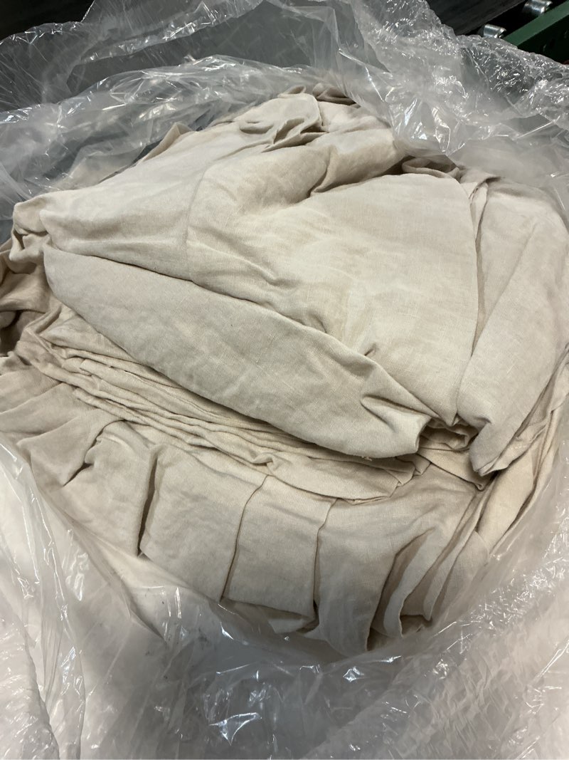 Condition photo showing As Is for european linen sheet set, cal king, sand