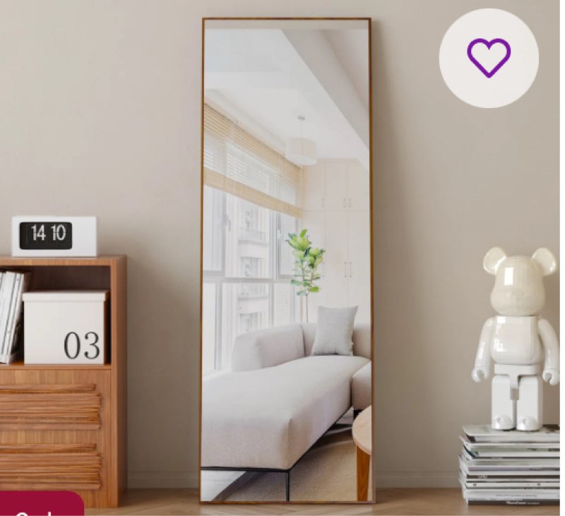 (Incomplete) Elegant Solid Wood Frame Full-Length Mirror - Perfect For Bedroom, Dressing Room, Or Entryway - Durable And Stylish Design - Ideal For Home Decor And Clothing Stores - Available In Various Sizes And Colors