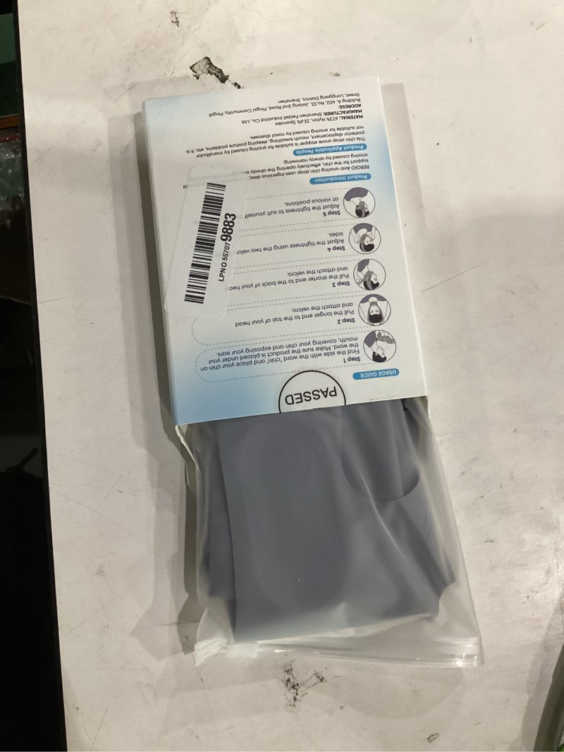 Condition photo showing Good Condition for chin strap for sleeping with 4-side adjustment, anti snoring chin strap elasticity, anti snoring devices breathable and durable, comfortable snore stopper for adults, gray, m 1 gray m?23.6in*5.11in?