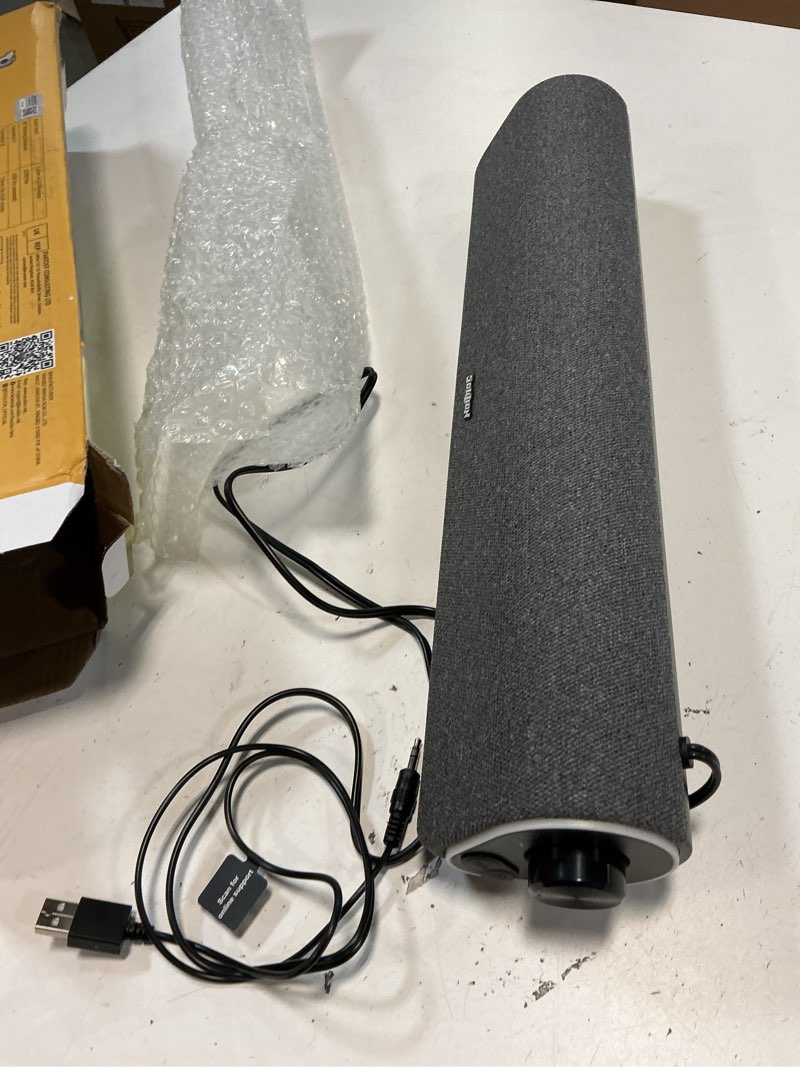 Condition photo showing Good Condition for SOULION R50 Bluetooth Computer Speakers, 3.5mm PC Sound Bar for Desktop Monitor, Wired USB Powered & Colorful LED Lights with Switch Button, Surround Sound Soundbar PC Spearkers for Computer USB & 3.5 AUX Dark Grey