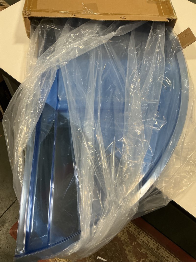 Condition photo showing Good Condition for 3 Pcs Round Flat Window Well Covers Plastic Window Well Cover for Snow and Rain 39" Length x 17" Depth x 2.5" Height for Basement and Outdoor Use