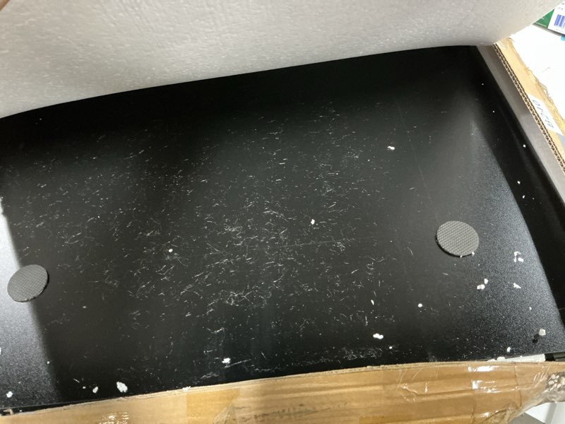 Condition photo showing As Is for efluky Washer Dryer Countertop, Wood Countertop with Edge Rails for Laundry Room Organization and Storage, Washer Dryer Topper for Laundry Room, 27.5" x 54" Black