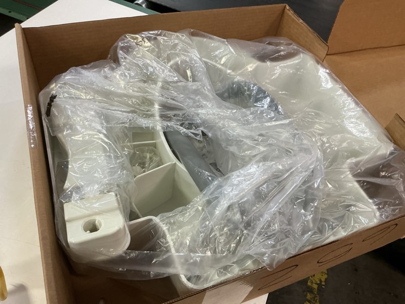 Condition photo showing Good Condition for bemis rise 4.5" raised toilet seat with support handles, hinges never loosen, fits round and elongated raised seat with handles