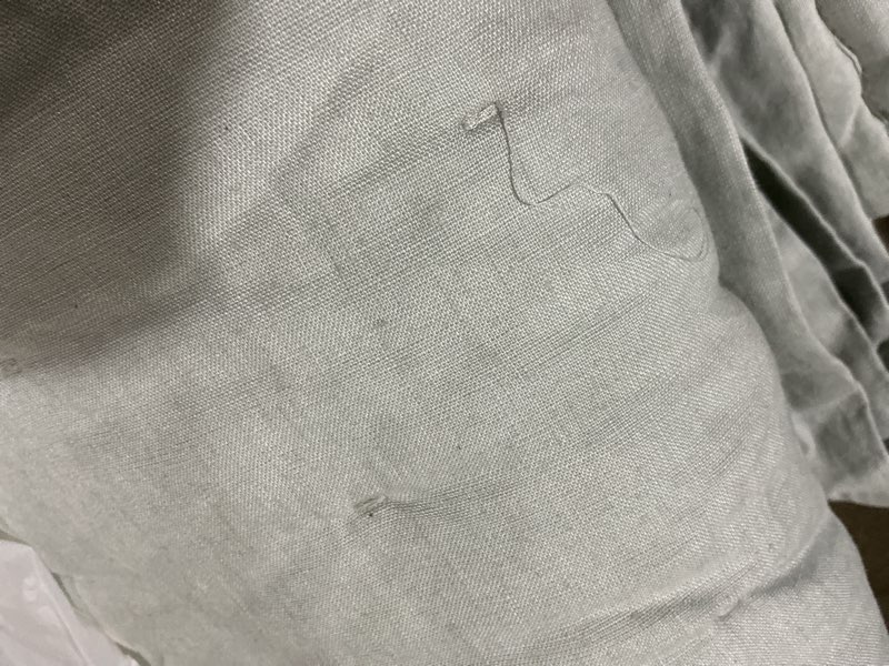 Condition photo showing Good Condition for european linen dream quilt, king, mist
