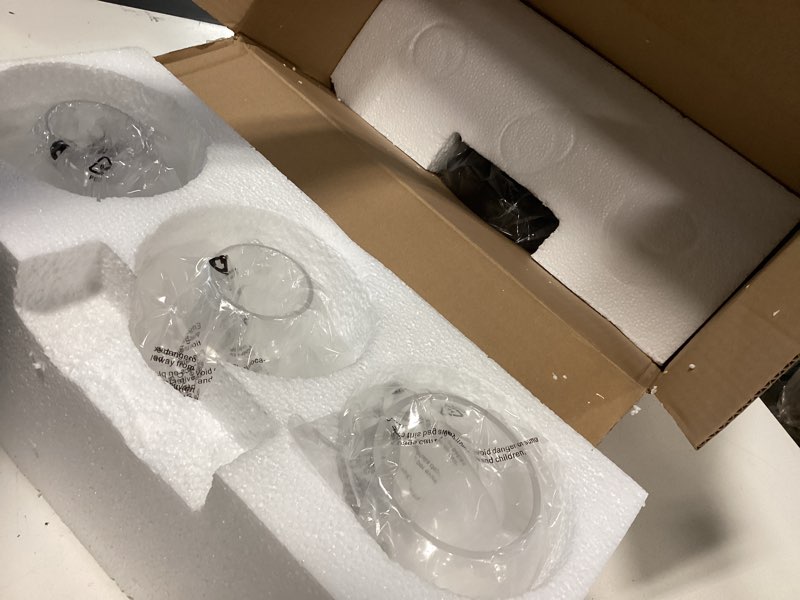 Condition photo showing New/Like New for bathroom light fixtures, black 3 lights vanity light, farmhouse wall sconces with globe glass shade, porch wall mount lamp for mirror, kitchen, porch living room workshop (e26 base) black 3-light