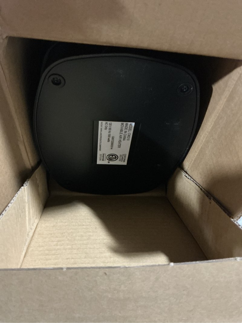 Condition photo showing As Is for Lasko Oscillating Bladeless Ceramic Tower Space Heater for Home with Enhanced Safety, Adjustable Thermostat, Timer and Remote Control, 38.05 x 9.19 x 7.0, Black, 1500W, CW210