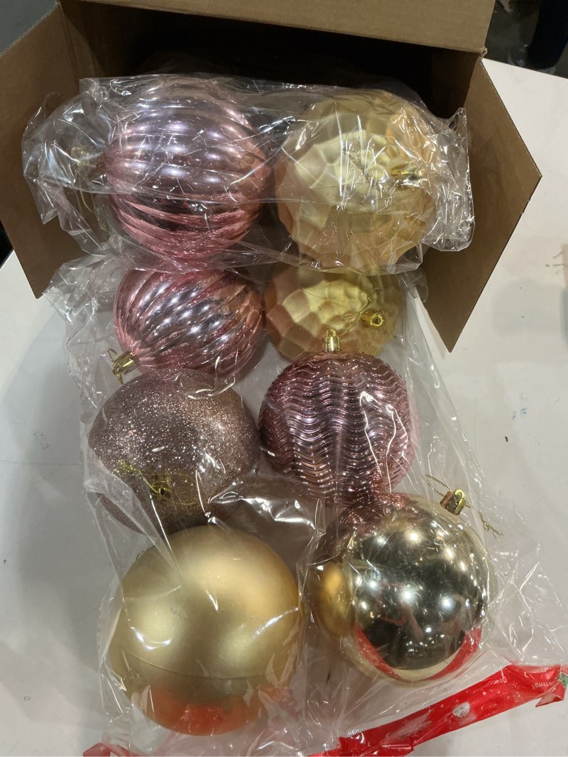 Condition photo showing New/Like New for Syhood 12 Pcs 4 Inch Large balls for  Christmas day (Rose Gold,Gold)