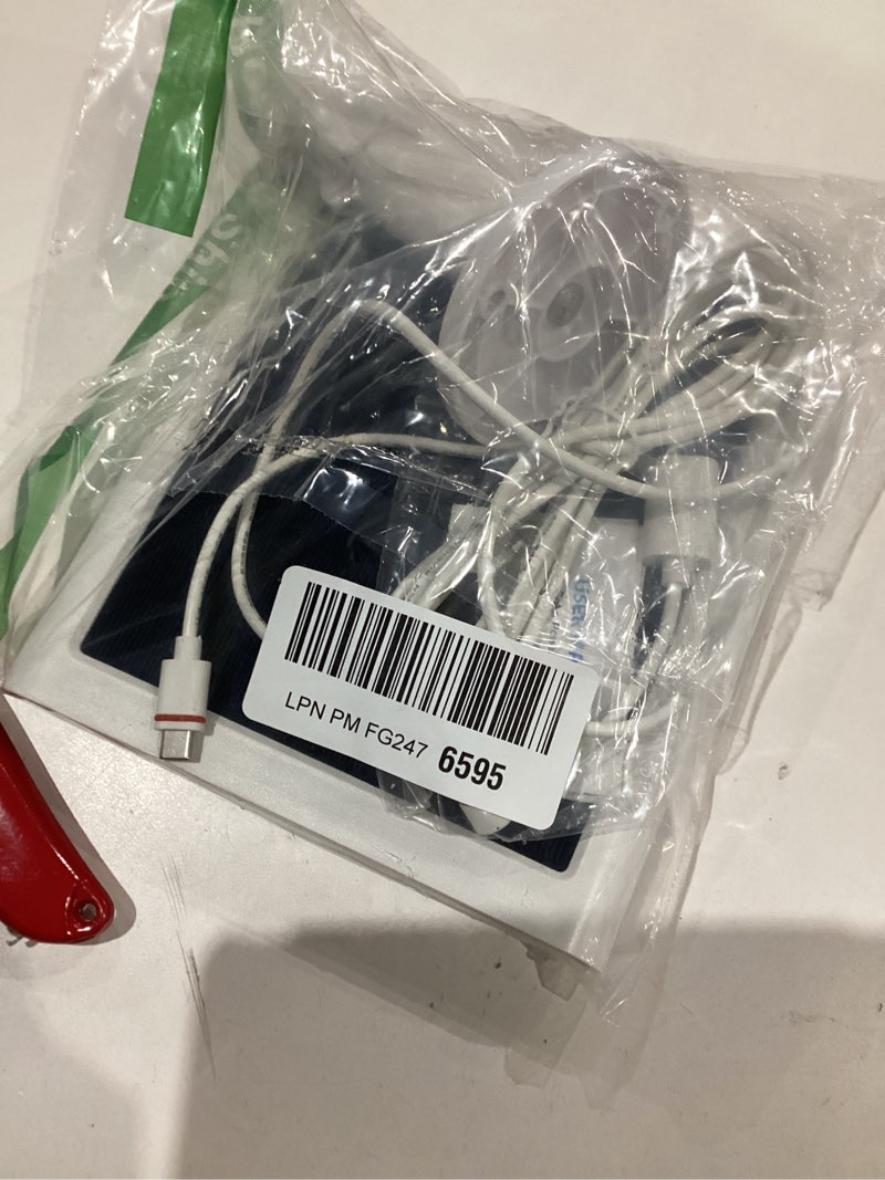 Condition photo showing As Is for Solar Panel for Ring Camera, 4W Solar Charger Compatible with Rings Spotlight &Stick Up Outdoor Cam Battery, 10ft Long Cable with USB-C to Ring Barrel Plug Adapter White 1PCS