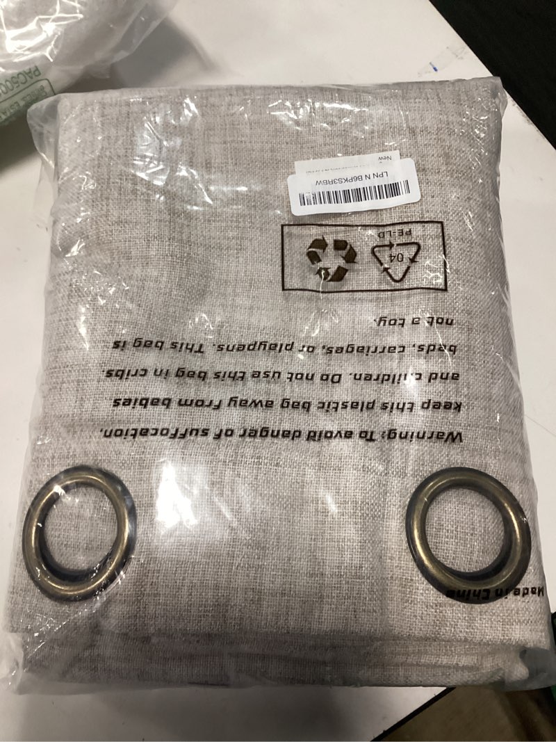 Condition photo showing New/Like New for youngstex extra long linen curtains for living room 95 inch length 2 panels, boho semi sheer window treatments with bronze grommet light filtering privacy for sliding door bedroom, 52 x 95 inch 52\"w x 95\"l (pack of 2) linen
