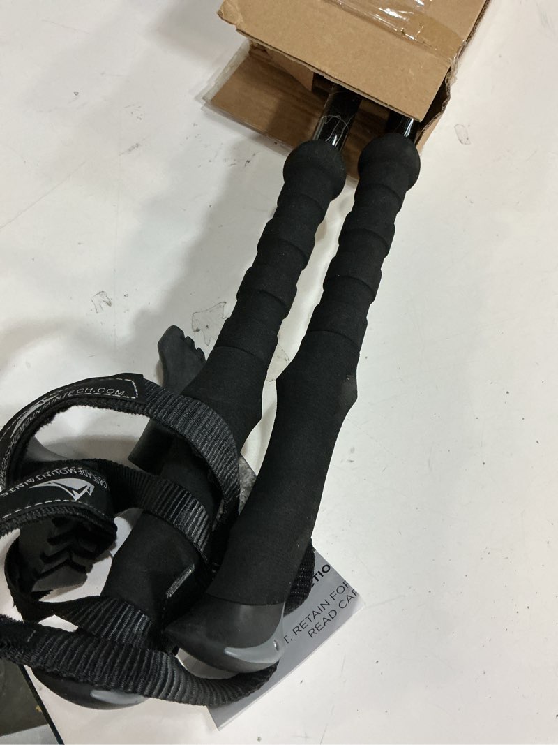 Condition photo showing As Is for Cascade Mountain Tech Lightweight Aircraft-Grade Aluminum Trekking Poles with Extended Down Grip Plus Tip Kit Orange (EVA Grip) Quick Lock Trekking Poles