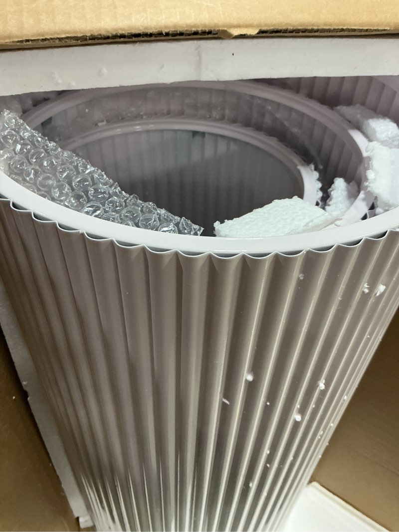 Condition photo showing Good Condition for metal pleated cylinder pedestal stands for party, 3 pieces heavy duty round cake pedestal stand display plinth pillars art decor for wedding ceremony birthday party?small, white? white l:23.82"x12.6", m:21.85"x11.02", s:19.88"x9.45"