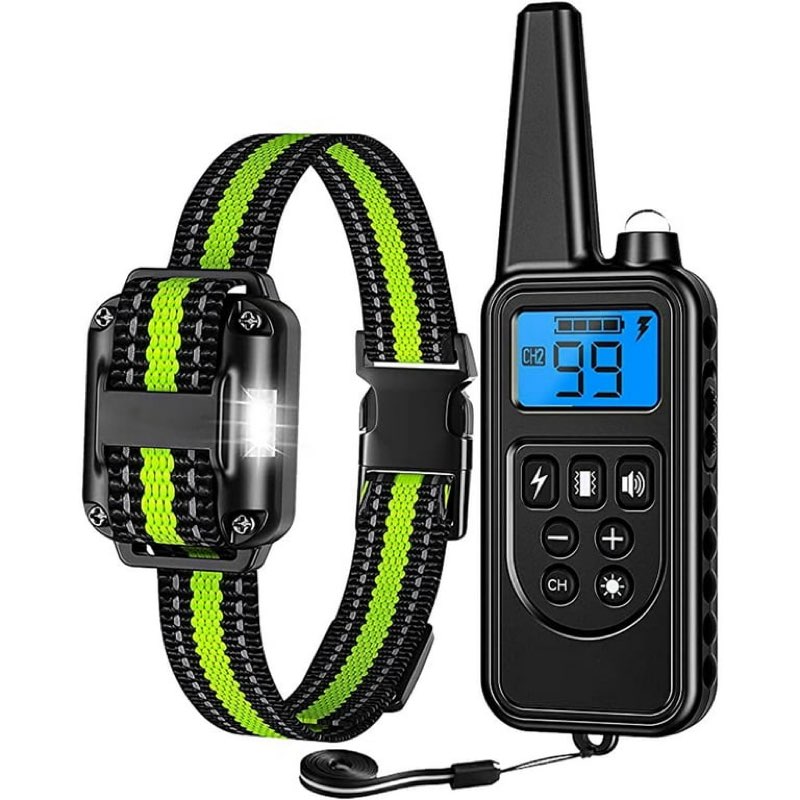 dog training collars, dog shock collar with remote 2600 feet, 3 modes beep vibration shock, ipx7 waterproof, led light, usb charging, dog bark collar for training small medium large dogs