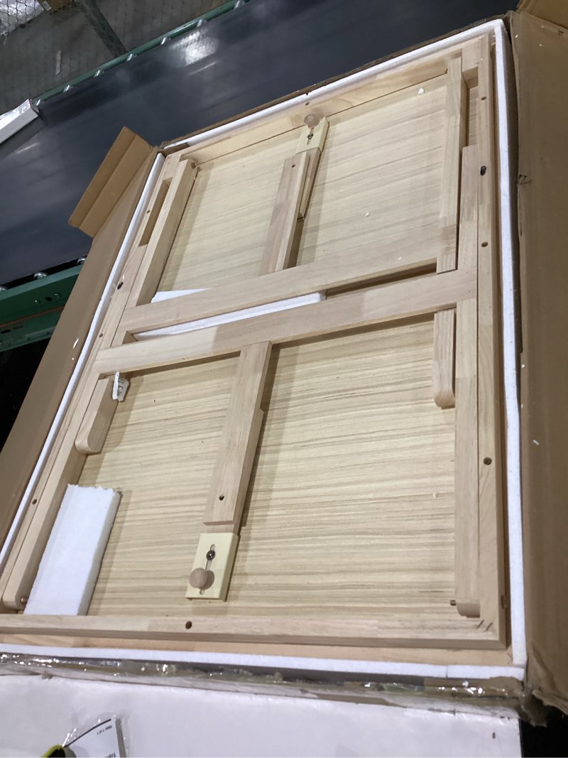 Condition photo showing New/Like New for TEAKMAMA 27.6" H Tall 2000 Piece Puzzle Table with Legs, 41" W x 28.5" D Large Wood Folding Jigsaw Puzzle Board with Cover for Adults, 4 Drawers, Nature Natural 2000pc