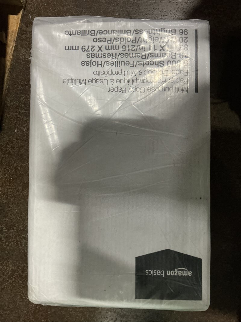 Condition photo showing As Is for amazon basics multipurpose copy printer paper, 20 lb, 8.5 x 11 inches, 10 reams (5,000 sheets), 92 bright white 10 reams | 5000 sheets letter (8.5x11)