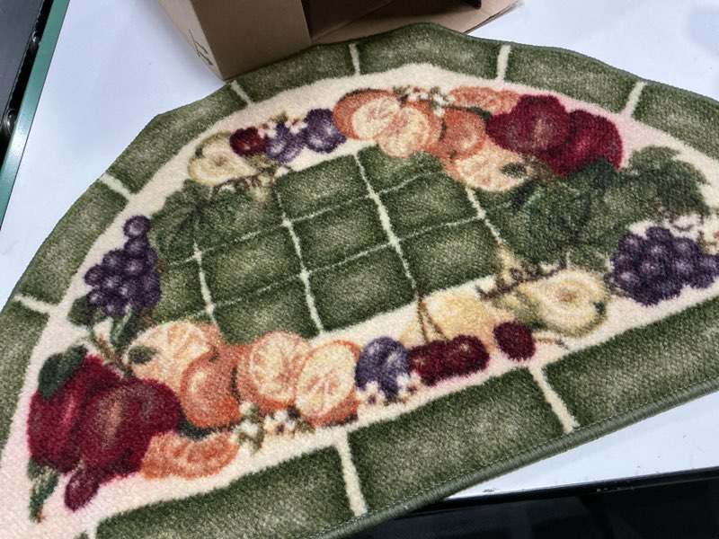 Condition photo showing Good Condition for cozy cabin cc20761 19"x31" fruitful harvest sage non slip rug sage 1'7" x 2'7" (semicircular)
