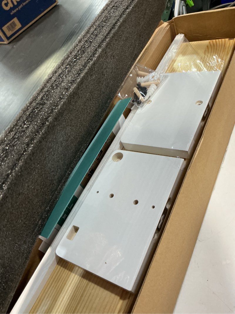 Condition photo showing Good Condition for floating nursery book shelves for kids, 24 inch solid wood wall mounted bookshelf set of 3, hanging book shelves for kids room, wall shelves for kid room decor (white & wooden, 24 inches)