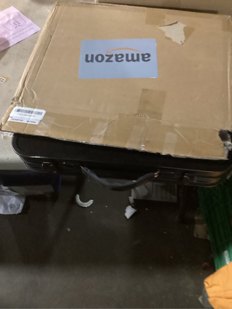 Condition photo showing Good Condition for Anbte Folding Camping Table with Storage Net, Pure Black Aluminum 2ft Picnic Table 23.2" x 16" Outdoor Table Adjustable Height Max 27.5", Lightweight, Waterproof, Portable Handle for Travel Cooking Pure Black 24"L x 16"W x 27.5H"