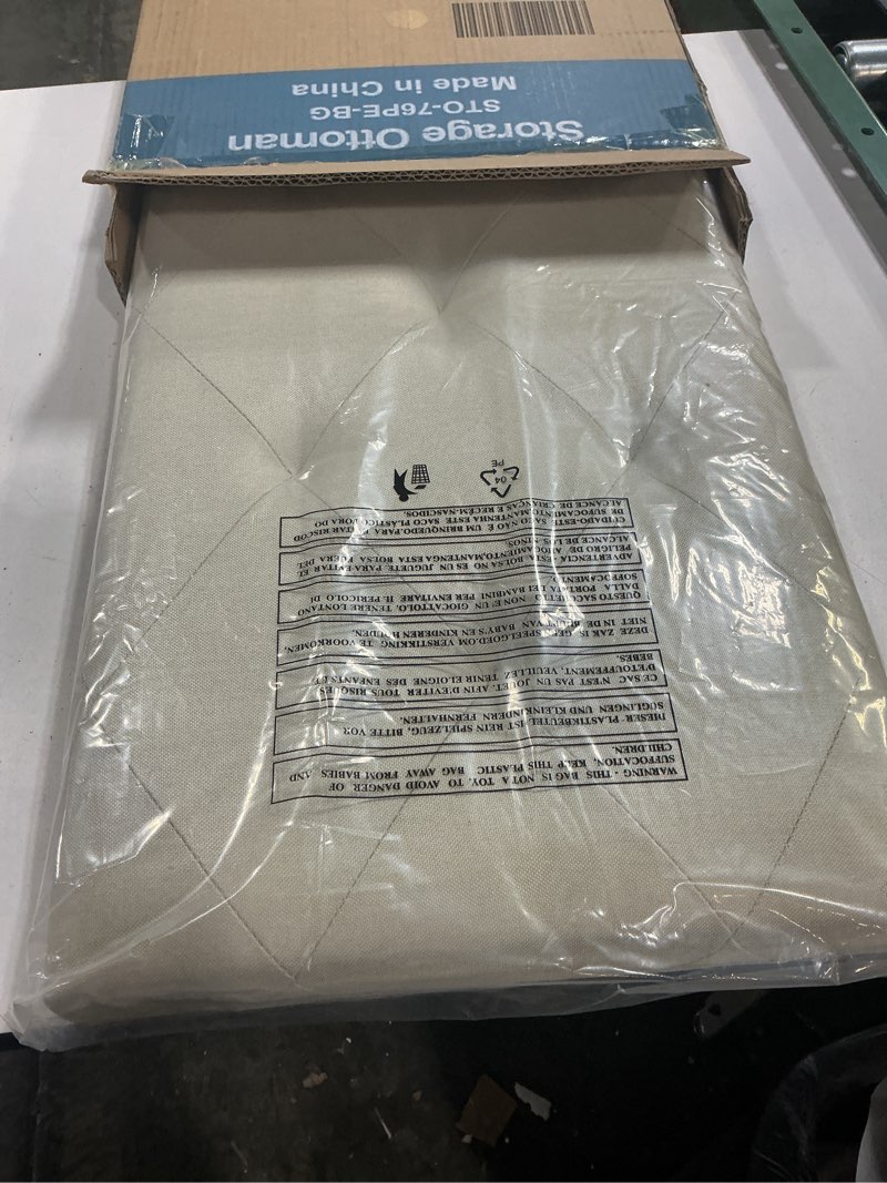 Condition photo showing New/Like New for DUMOS 30in Foldable Storage Ottoman Bench, Foot Rest Stool Load 350Lbs,Storage Chest with Padded Sea