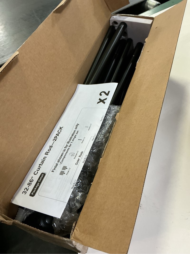 Condition photo showing Good Condition for tonial curtain rods 2 pack no drilling 32 to 86 inches, 5/8 inch adjustable curtain rods for windows from 54 to 82 inches, renter friendly drapery rod with adhesive brackets for apartment, black black 32-86"(2 pack)