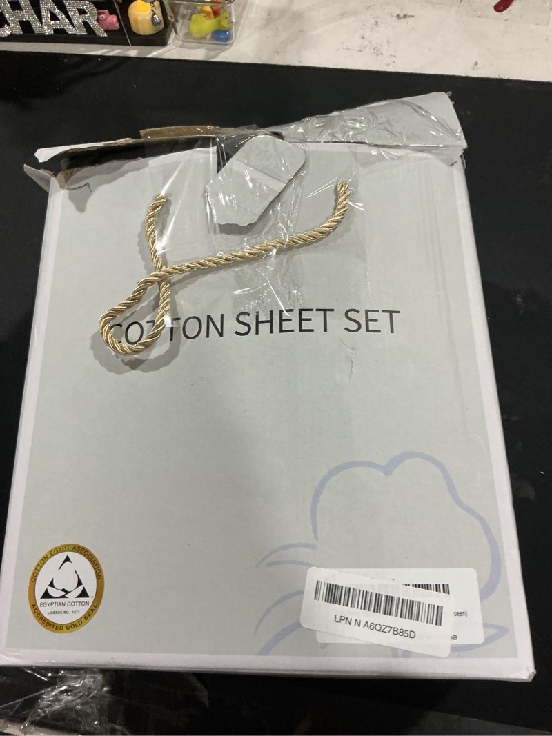 Condition photo showing As Is for Shilucheng 100% Cotton Queen Size Sheets Set - 600 Thread Count?Luxury Egyptian Cotton Bed Sheets?5-