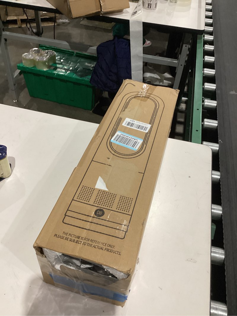 Bladeless Tower Fan, 1400W Space Heater & 40W Cooler Fan Combo with Remote, 80°Oscillation, 8 Speeds