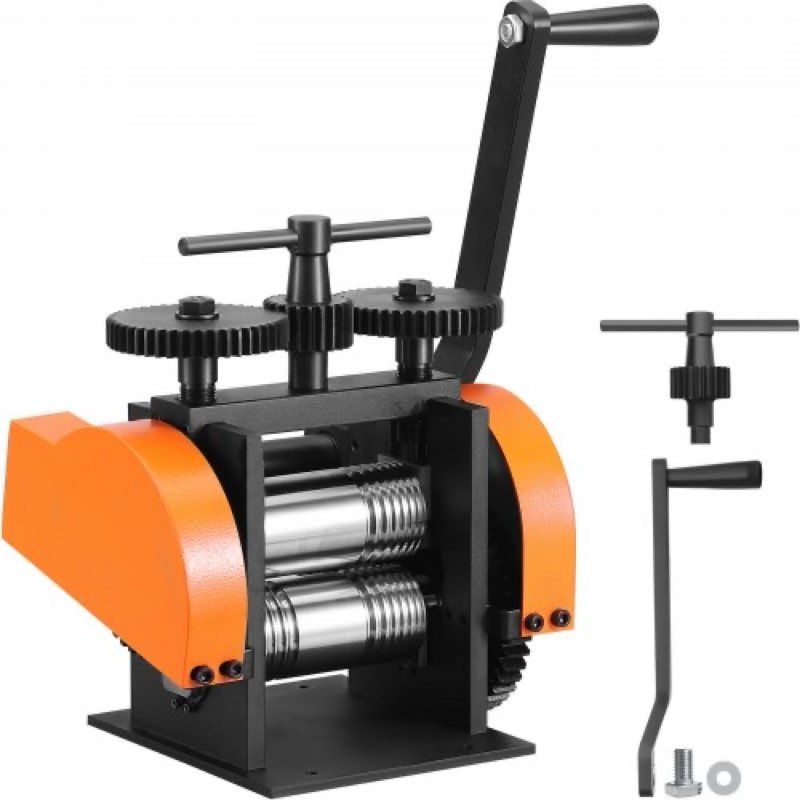 vevor rolling mill, 1.77"/45 mm jewelry rolling mill machine, 1: 2.4 gear ratio, 3-in-1 multi-functi