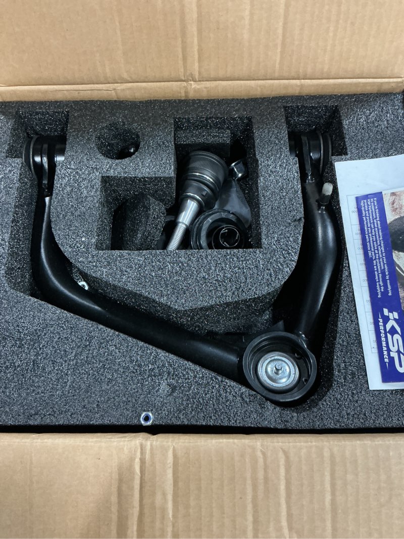 Condition photo showing New/Like New for ksp front upper control arms for chevy silverado 1500 2019-2026, 2-4" adjustable front uca in 3pcs ball joints for 2019+ gmc sierra 1500 truck, aftermarket lift suspension arms with rubber bushing black-aftermarket 2019-2026 silverado sierra 1500