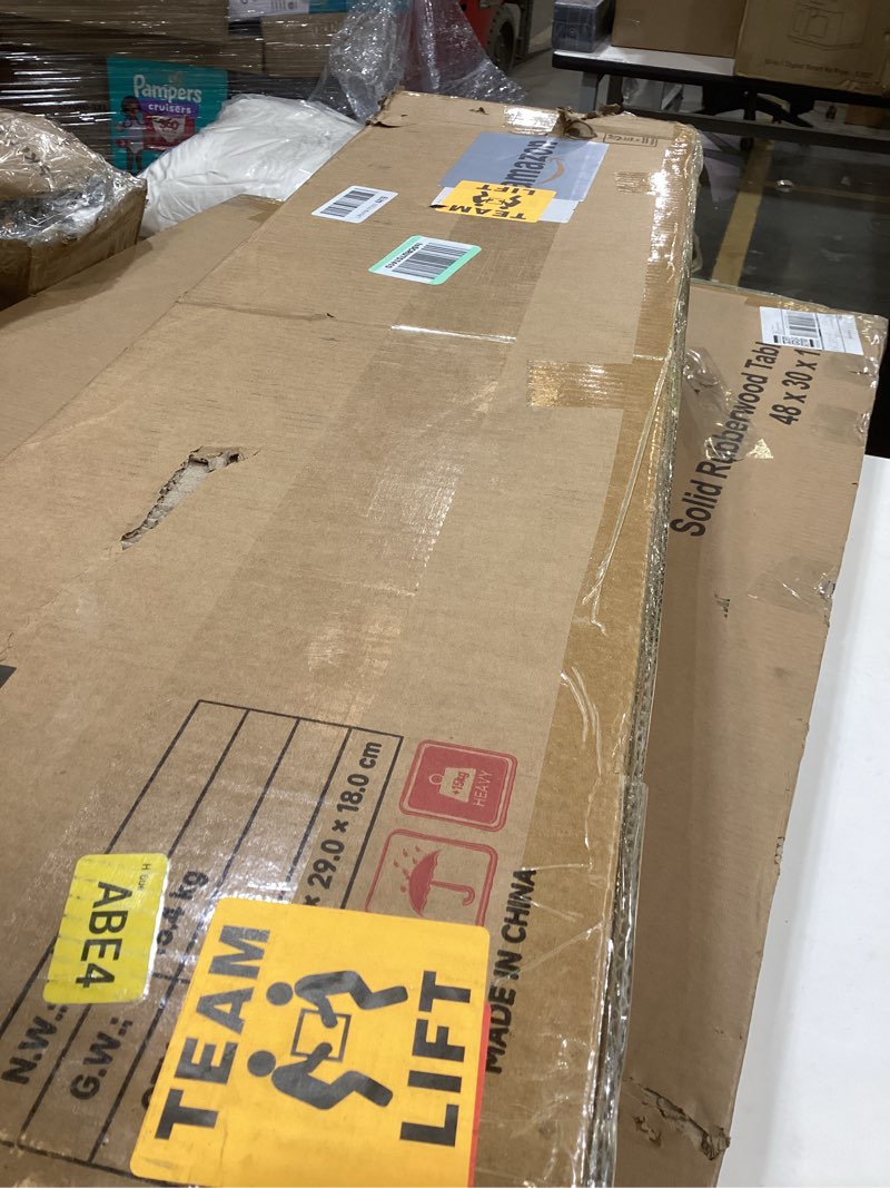 Condition photo showing As Is for King Size Headboard Only, Upholstered King Headboard with Charging Station, Head Board with Open Storage, Height Adjustable, Vintage Style, Sturdy and Stable, Black Black King