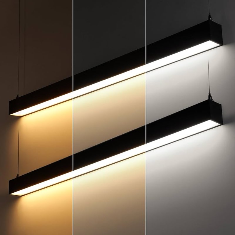 LEONLITE 4FT Linkable LED Linear Light, Dimmable Architectural LED Suspension Office Lighting Fixtur