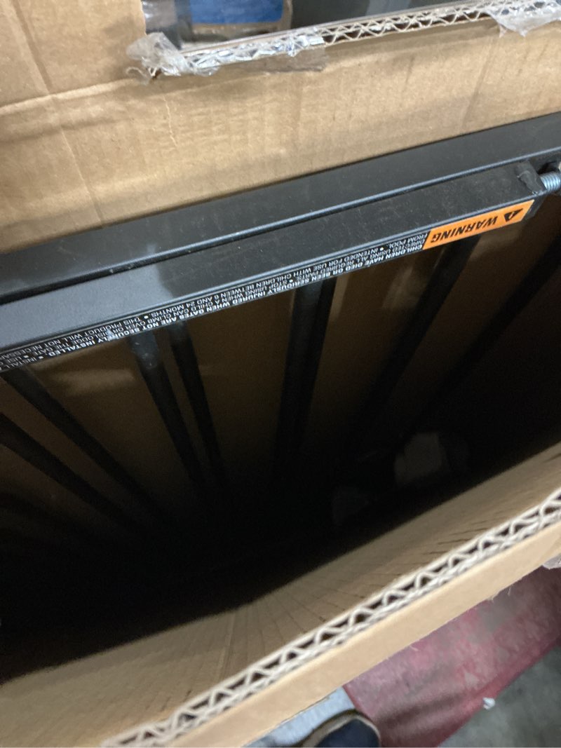 Condition photo showing As Is for COMOMY 36" Extra Tall Baby Gate for Stairs Doorways, Fits Openings 29.5" to 40.6" Wide, Auto Close Sturdy Safety Dog Gate for House, Pressure Mounted Easy Walk Through Pet Gate with Door, Black 36"Tall 40.6"Wide Black