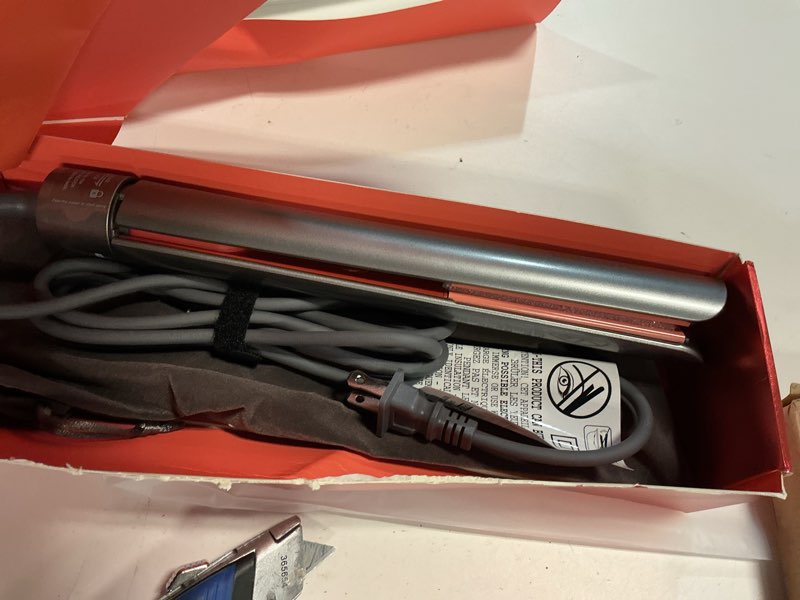 Condition photo showing As Is for 2-in-1 hair straightener flat iron by bekind apex | 1“ 460°f straightener and curler for all hairstyles | ultrasmooth tech | 15s fast heating & temp memory | gift set for girls wome (galaxy gray)