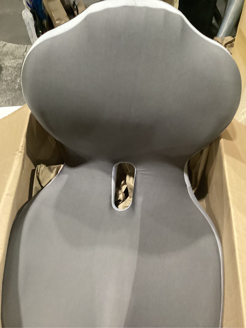 Condition photo showing Good Condition for ergonomic waist support and seat cushion, 2-in-1 memory foam pad, hollow design for coccyx, suitable for office chairs, car safety seats and household use - relieves lower back and hip pain (grey) dark grey