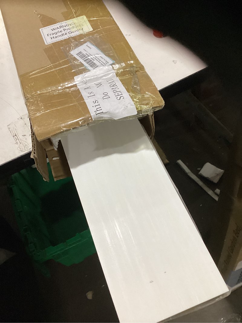 Condition photo showing As Is for white marble threshold 4x48x5/8 inch marble window sill shower curb top tile door transition bathroom vanity backsplash for shower pan system jambs fireplaces (modern style)