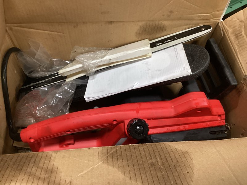 Condition photo showing As Is for craftsman electric chainsaw, 16 inch, 12 amp corded chain saw electric, ergonomic, powerful motor (cmecs600)