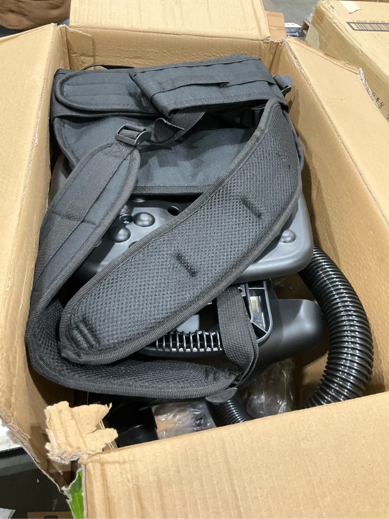 Condition photo showing As Is for Atrix VACBP1 Ergonomic Backpack Vacuum Cleaner - 8-Quart HEPA Filter, 1400W Portable Small Vacuum for Multi-Use - Includes Attachments: 6' Hose, Blower Nozzles, Wand, Brushes Standard Bundle