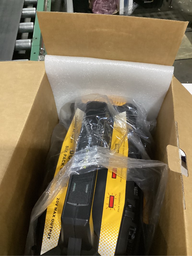 Condition photo showing As Is for Super Battery Charger for Dewalt 20v Battery, 6-Ports Simultaneous Rapid Charger Station Compatible with Dewalt 20v Lithium Ion Battery and Tools DCB104 Charger