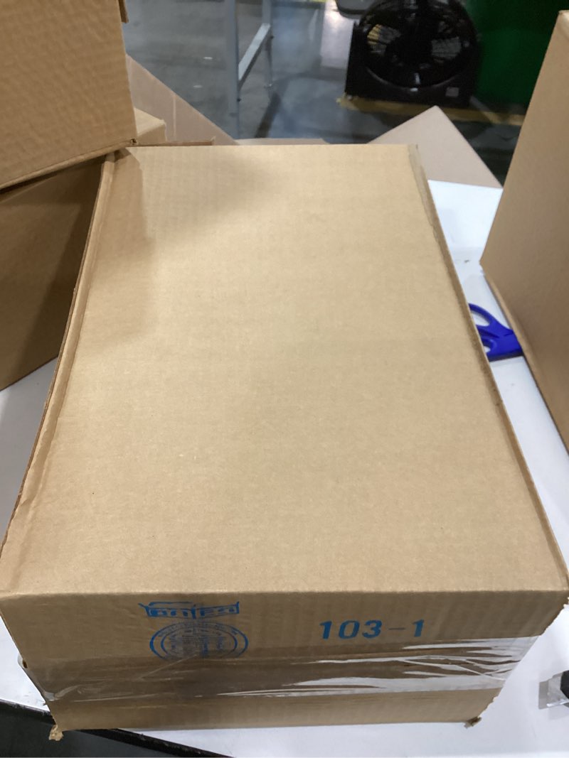 Condition photo showing As Is for clear acrylic 5-sided box with one end open
