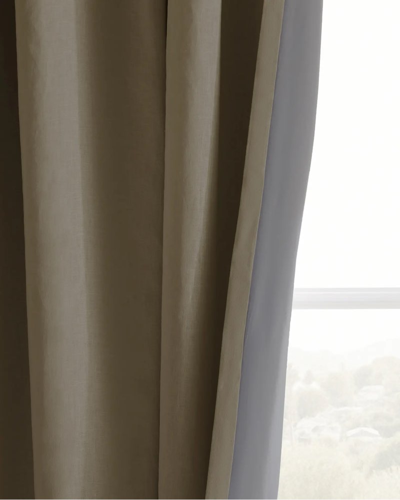 quince european linen true blackout curtain - single panel color is ivory size 48in x 84 in
