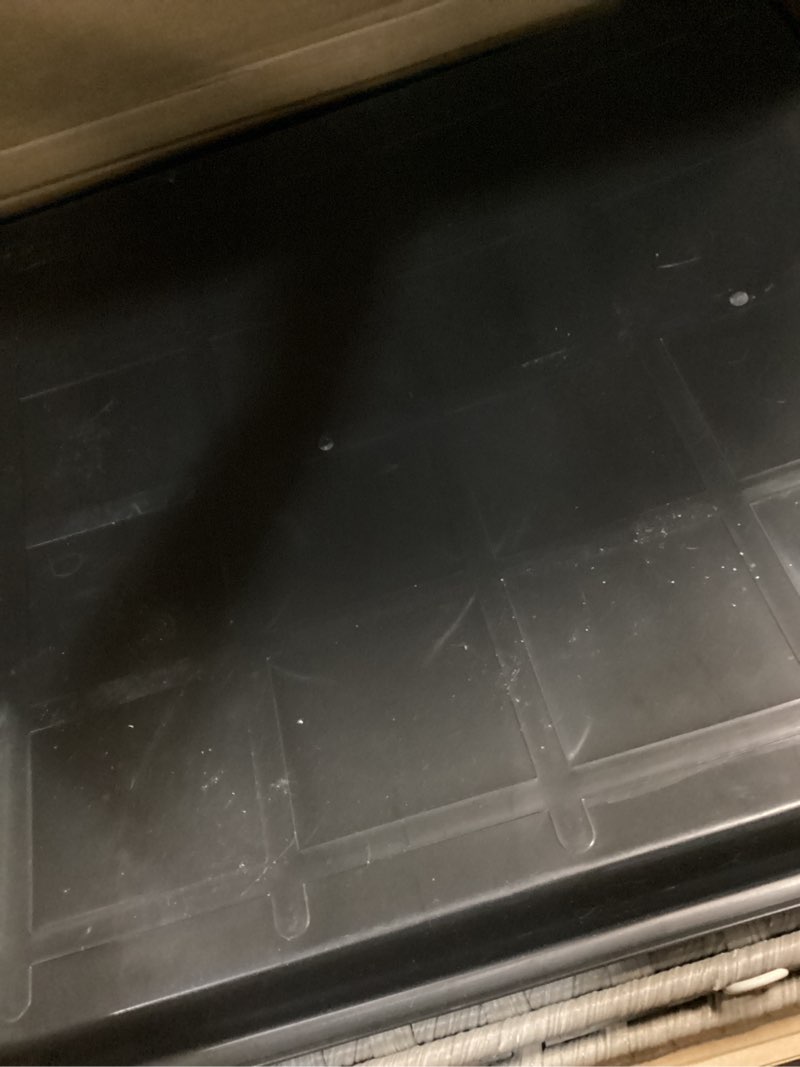 Condition photo showing As Is for feandrea boho-style cat litter enclosure, dove gray