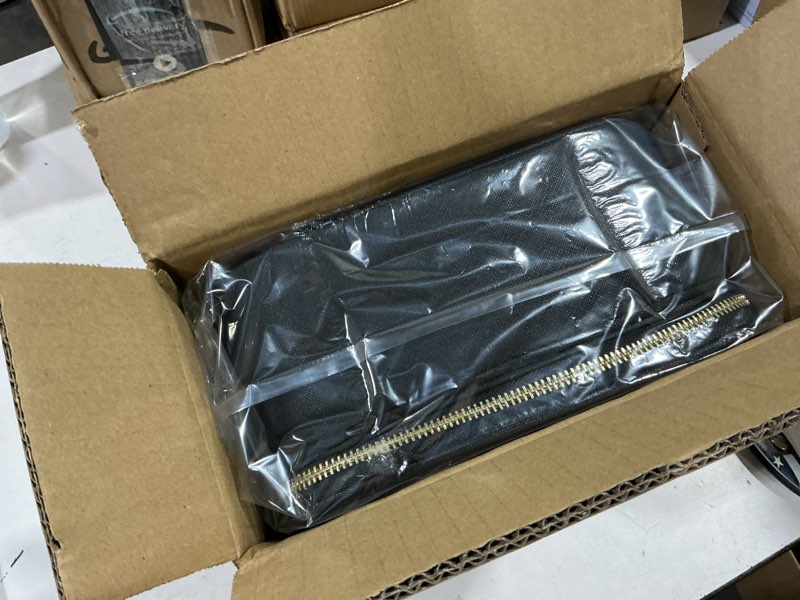 Condition photo showing New/Like New for Extrei Gent Makeup Travel Train Case with Mirror LED Light 3 Adjustable Brightness Large Cosmetic Bag Portable Storage Adjustable Partition Waterproof Makeup Brushes Make up Jewelry Gift for Women Black