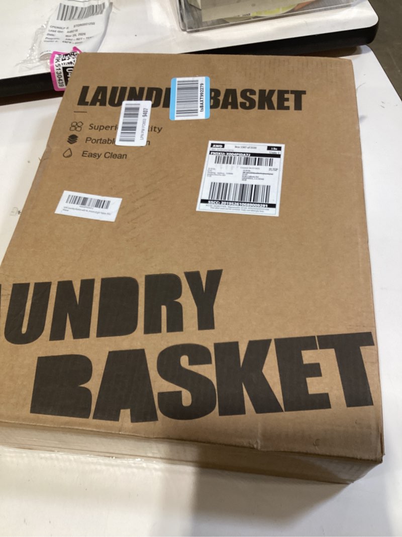 Condition photo showing New/Like New for uak 61l laundry basket with wheels, collapsible plastic laundry hamper with handle, foldable laundry basket organizer for laundry and bathroom (ivory) light yellow xxl