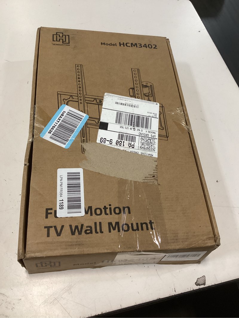 Condition photo showing New/Like New for hcmounting outdoor full motion weatherproof tv wall mount for 26-65 inch flat/curved tvs up to 88 lbs, heavy duty swivel tv mount with single stud design,smooth extension,max vesa 400x400mm,hc3402